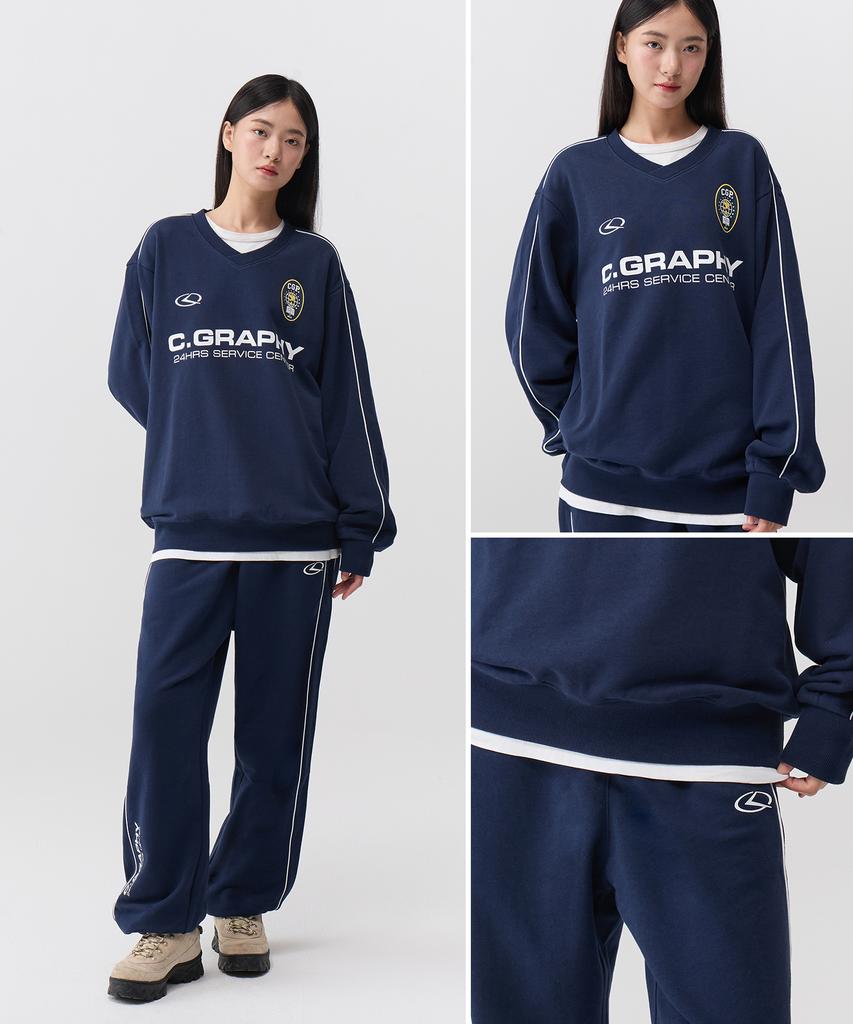 CGP 24H Track V-Neck Sweatshirt_Dark Navy