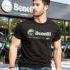 Klassisches Benelli Motorrad Grafik T-Shirt Unisex Weiche Baumwolle Outdoor Lässig Streetwear Mode Biker Shirt Bequemes Oberteil