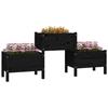 822251 vidaXL Jardinière Noir 178,5x44x75 cm Bois massif de pin