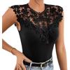 Summer New Arrival Women's Clothing Fashion Style Sleeveless Tops Sexy Silm Stretch Lace Patchwork T-shirt Black Slimming Thin