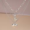 Cute Alloy Love Heart Pendant Necklace Multilayer Choker Necklaces Chain Women Wedding Bridal Jewelry Gift