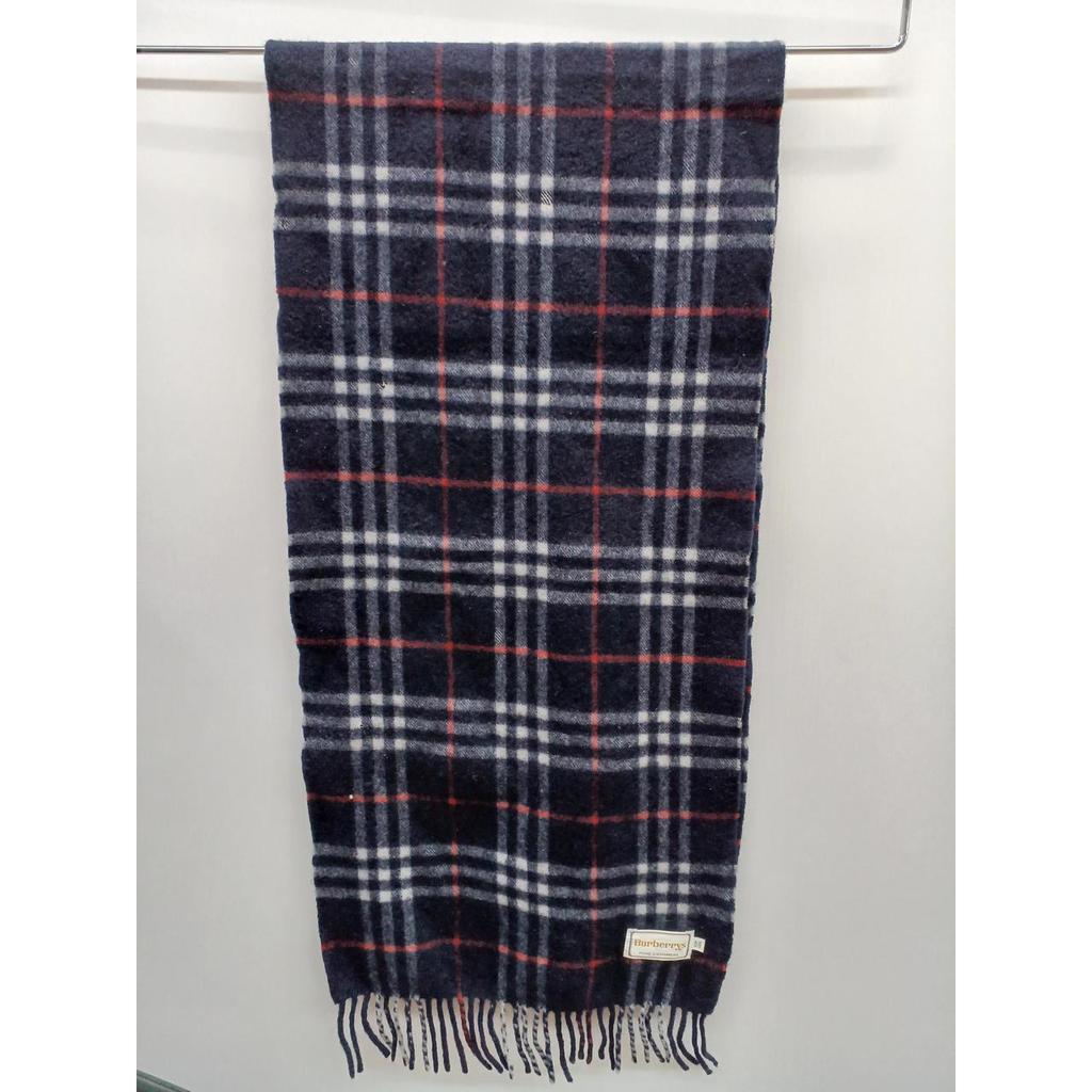 Used BURBERRYS Check Cashmere Scarf NVY