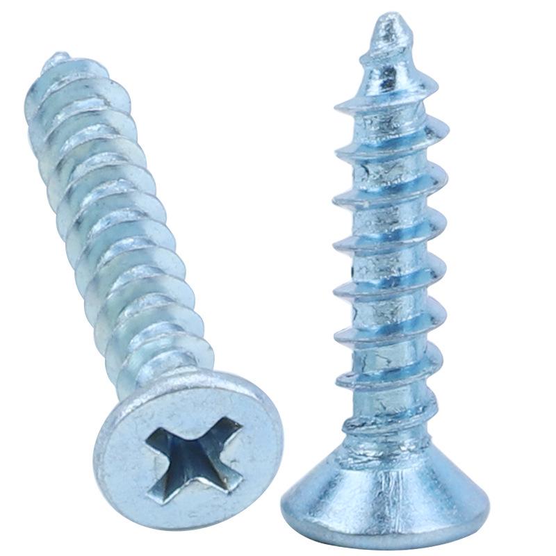 Blau & Weiß Verzinkte Senkkopf Kreuzschlitz Flachkopf Selbstschneidende Schrauben (M3/M4/M5/M6)