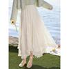 French-Style Pleated A-Line Midi Skirt