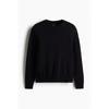 H M Rolled Edge Sweater Regular Fit Navy Blue