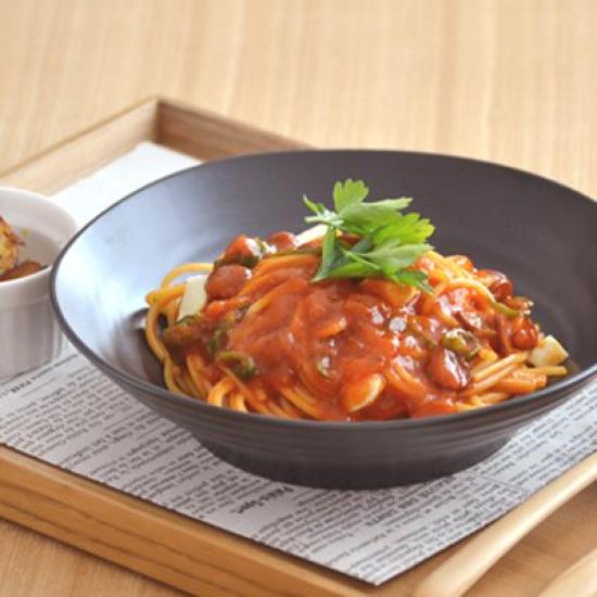 Tableware East (Black Matte) Pasta PlateCurry Plate Set of 3 Large Plate Japanese Tableware Black Tableware Black