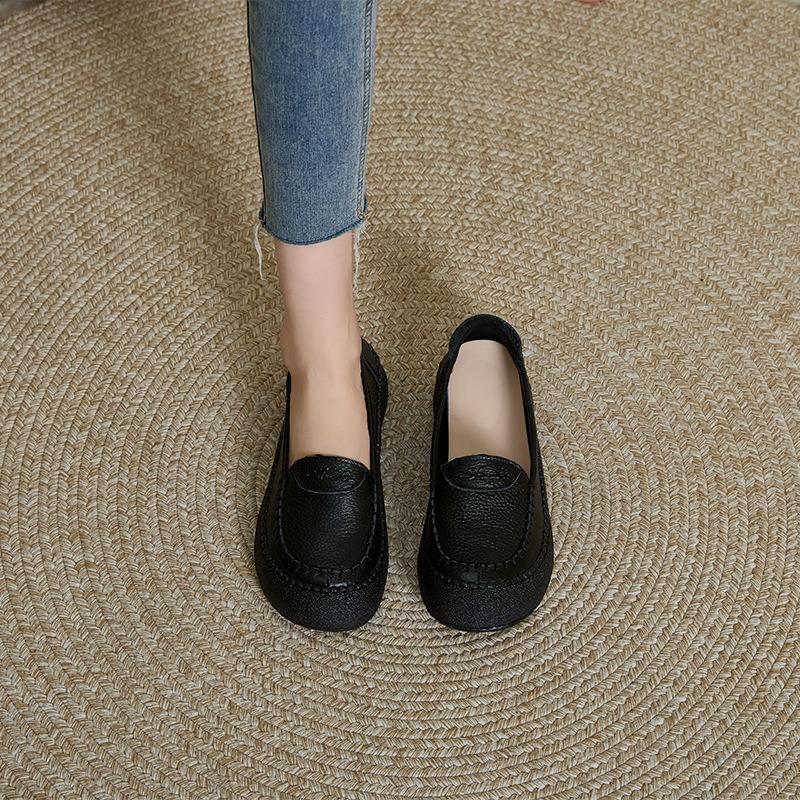 First Layer Cowhide Beef Tendon Soft Sole Genuine Leather Women's Soft Leather Small Leather Shoes Women's Comfortable Super Soft Single Shoes Women