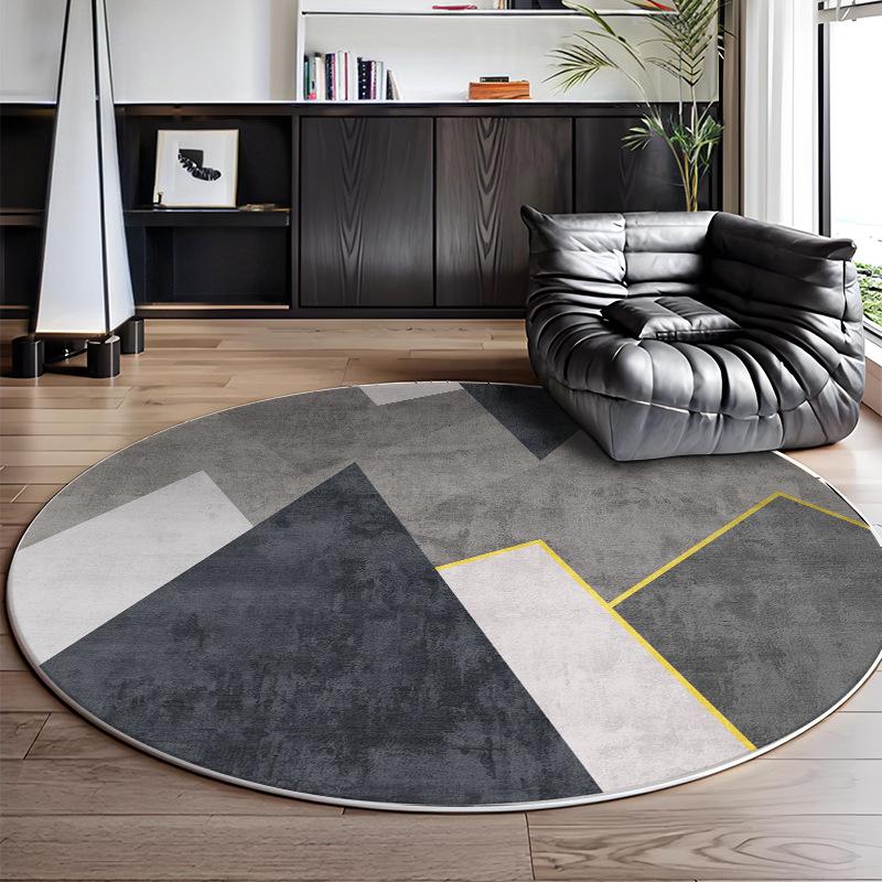 Modern Geometric Circular Carpet Luxury Office Chair Floor Mat for Spacious Living Room Sofa Carpet Home Decoration