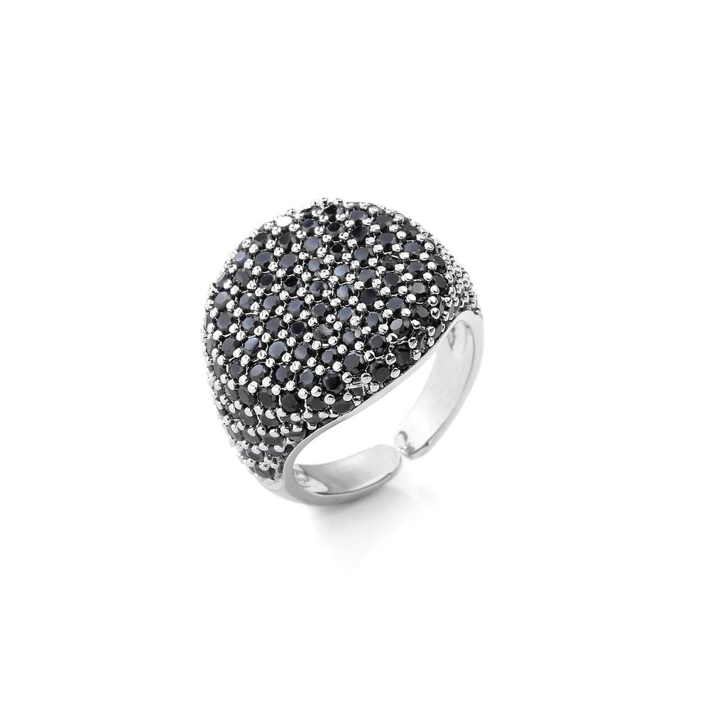 Round Geometry Big Ring for Women,Full Colorful Cubic Zircon Stone Finger Ring,Punk Statement Jewelry