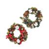 Christmas Pinecone Wreath with Cotton Balls Festival Front Door Hanging Garland for Home Decoration