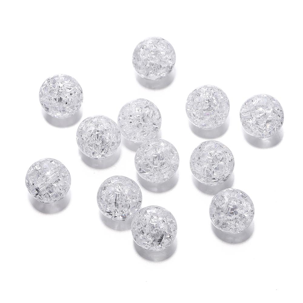 20-30pcs 8/10/12mm Cracked Crystal Acrylic Beads Colorful Loose Spacer Bead for Jewelry Making Charm Beads DIY Bracelet Necklace