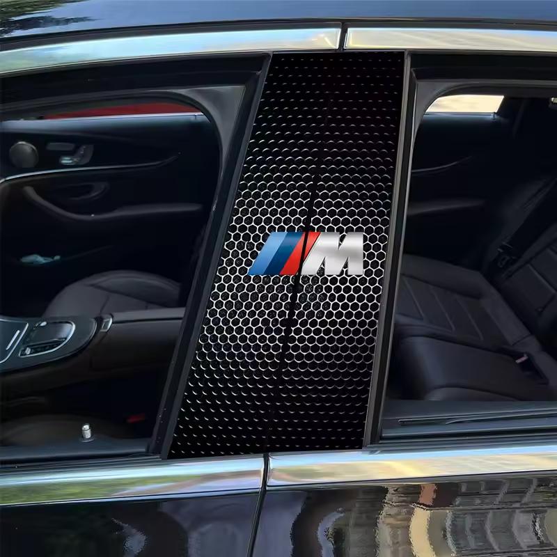 1 pair BMW-M-Emblem Car Door Center Column Sticker B-pillar Decal for BMW M Performance F30 F10 E90 F20 E46 X5 X6 X7 Accessories FY0