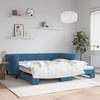 VidaXL Daybed with Trundle Bed Blue 100x200 Cm Velvet 3197777