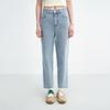 LEDIN Petite High-Waisted Denim Straight-Leg Pants