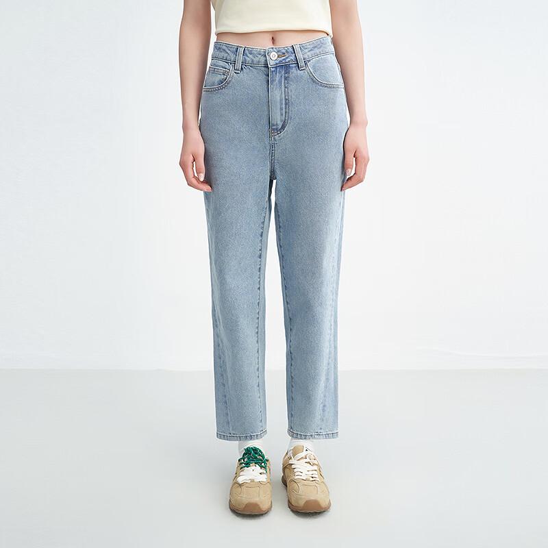 

LEDIN Petite High-Waisted Denim Straight-Leg Pants M