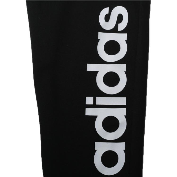 Adidas Letter Print Mid-Rise Comfortable Soft Simple Knitted Sports Pants Women Pants Black CV7573