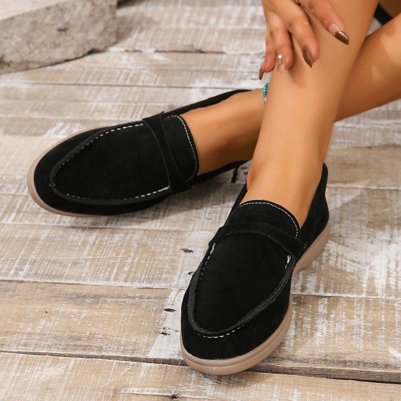 British Style Casual Loafers Simple Women's Shoes Four Seasons Wear Shallow Mouth Comfortable Soft Sole Shoes
