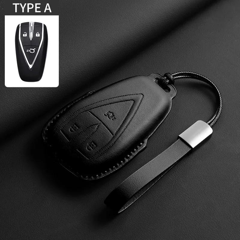 Leather Car Key Case Cover Holder Keychain Protective Shell for Changan Deepal S7 SL03 UNIT UNIK CS35 Plus CS55 Plus CS75