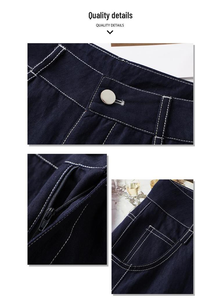 Ice Silk Women's Wide-Leg Jeans: Summer 2025 High-Waist, Loose, Long, Thin, Straight-Leg Casual Pants