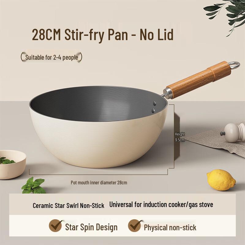 28cm Titanium Ceramic Non-stick Stir-fry Pan