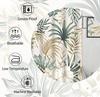 Summer Shower Curtain Green Tropical Plant Palm Tree White Floral Havaii Botanical Shower Curtains for Bathroom with 12 Hooks