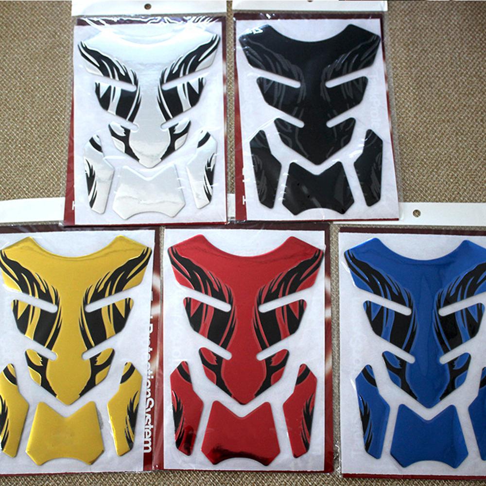 For Honda Yamaha Tankpad Sticker Fishbone 3D Tank Pad Stickers Oil Gas Protector Cover Decoration Flame Motorcycle Accessories