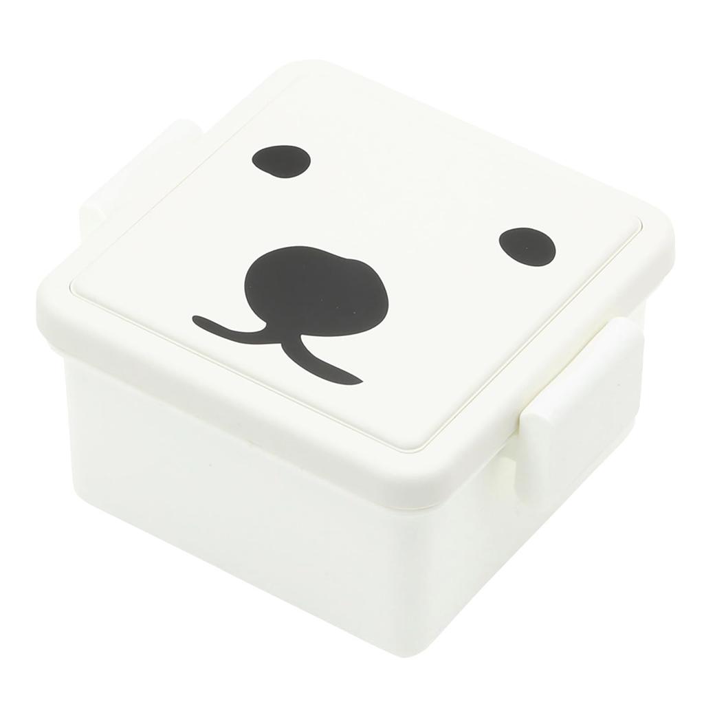 Miyoshi Seisakujyo Male Square Lunch Box with Integrated Cooling 11 x 9 x Easy Clip Buckle Storage Microwave Dishwasher Safe excluding White Bear Made