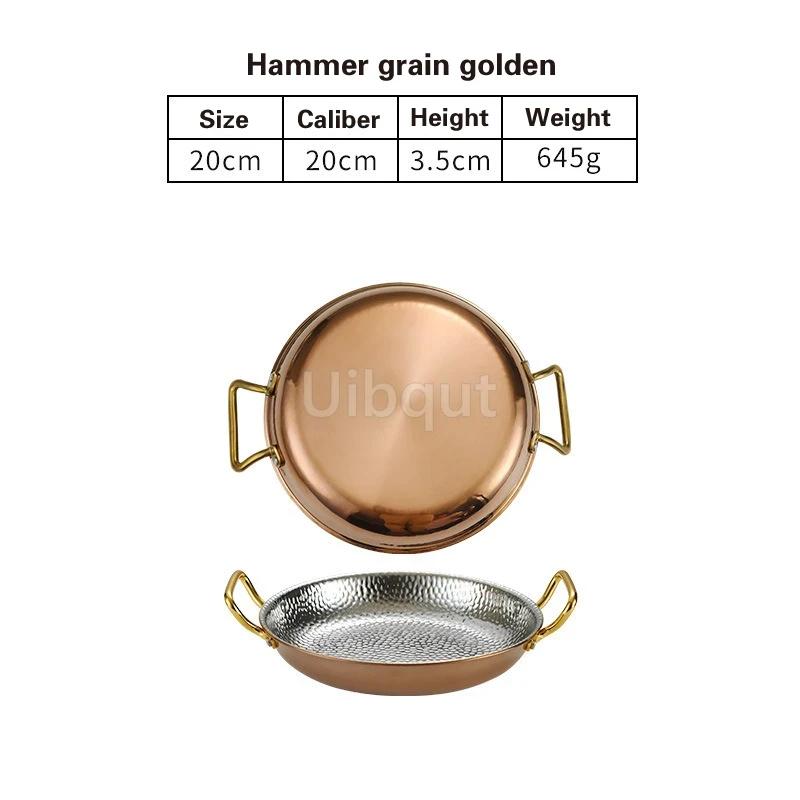 Commercial Crayfish Plate Flat Bottom Stewed Rice Pot Double Ear Frying Pan Hotpot 304 Stainless Steel Spanish Seafood Rice Pot