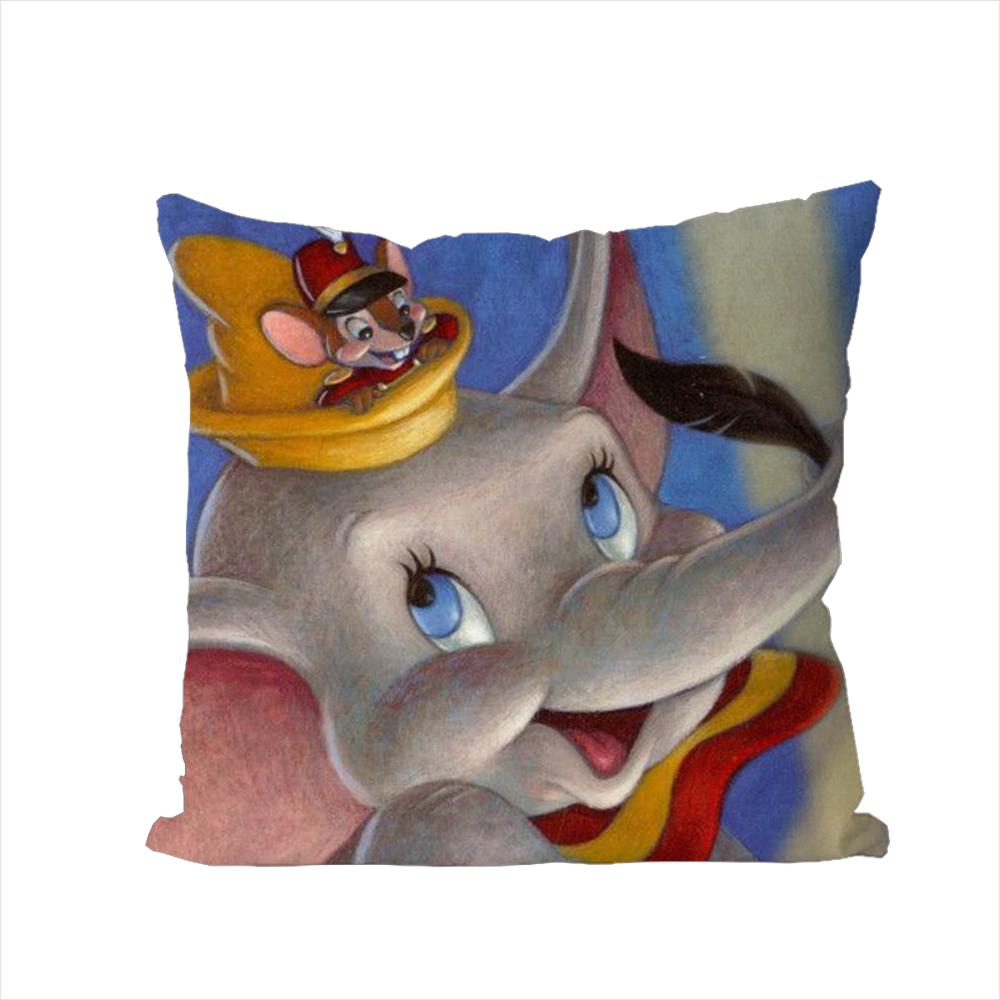 DDumbo Pillow Case For Car Sofa Decorative Home Doublesided Print Plush Square Throw Pillow Cushion Cover