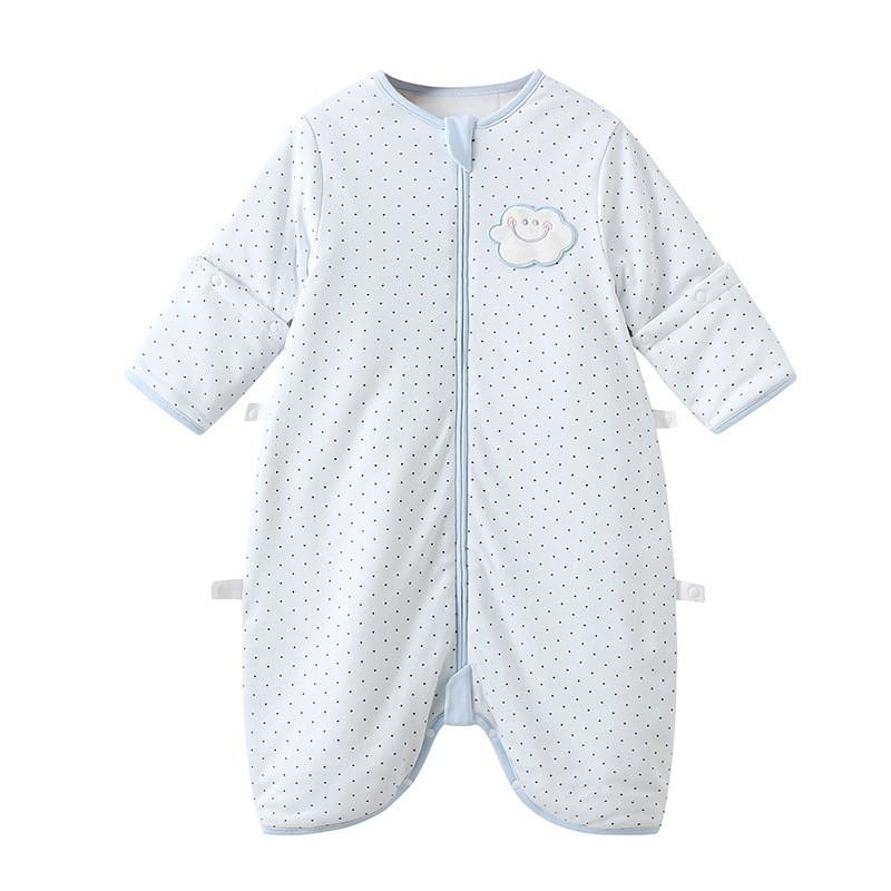 Infant Sleep Sack With Leg Separation 600g Warmth Cotton Detachable Sleeves Anti-Kick Design Toddlers 1-3 Years