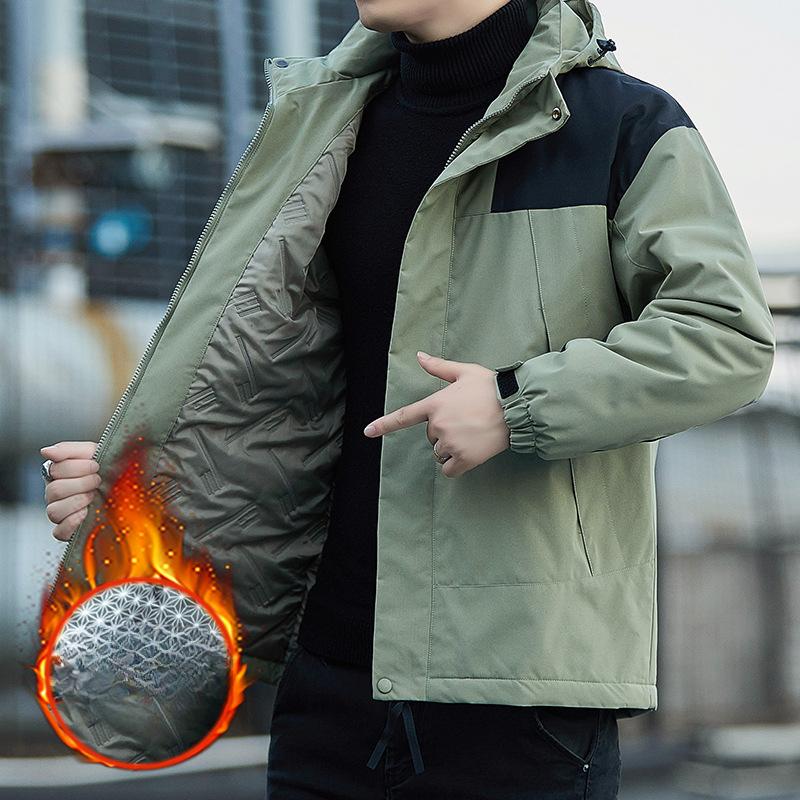 Winter Graphene Warm Cotton-padded Clothes Men's Thickened Down Cotton-padded Clothes Outdoor Windproof Cotton-padded Jackets Hooded Jackets