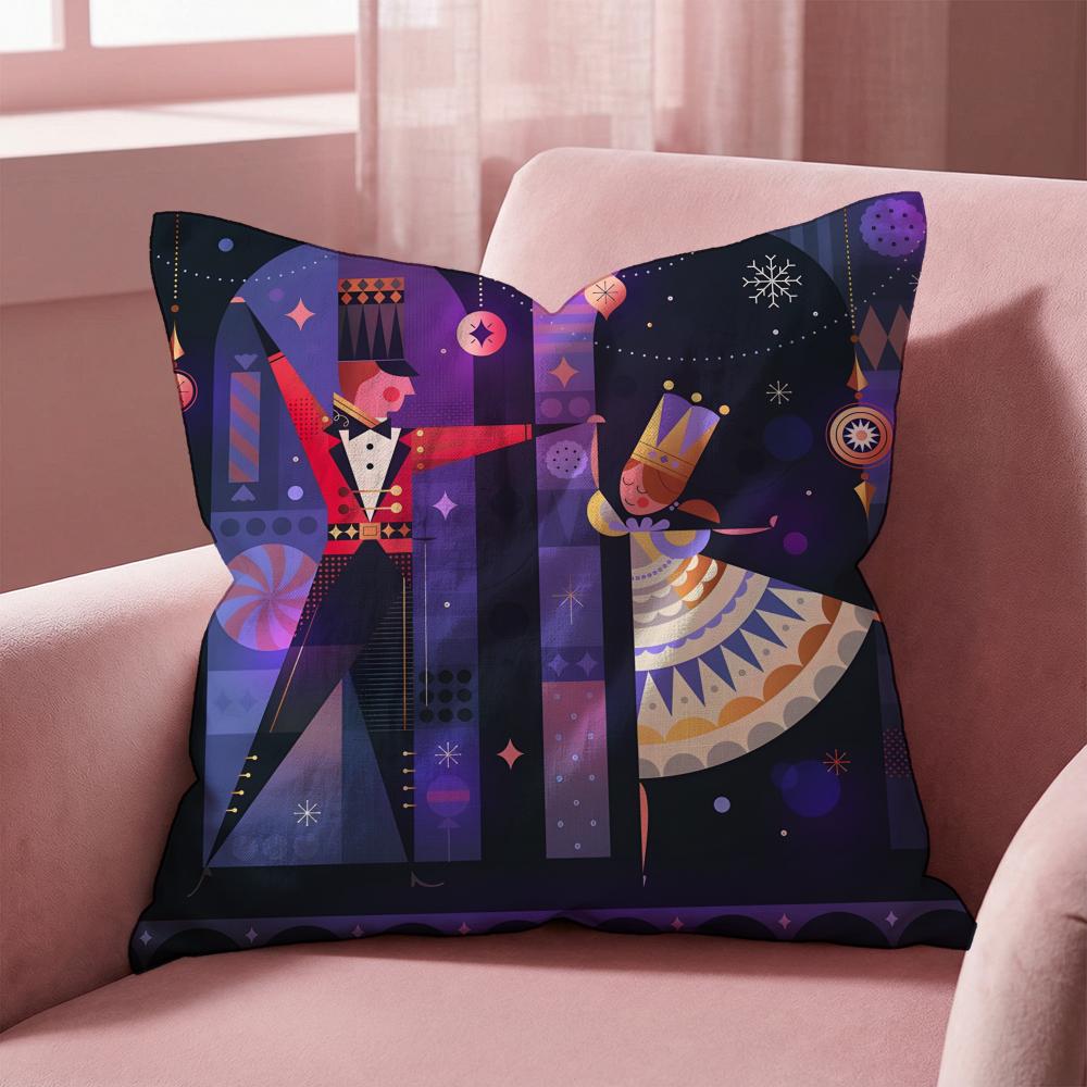 

Nutcracker Soldier Christmas Cushion Cover Multi-Scene Pillow Cover for Home & Car - Reversible, Soft & Durable for Daily Use 30cmx30cm