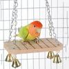 Wooden Bird Hanging Swing with Hook Bird Toy Hammock Parrot Swing Toy  Small Pet Entertainment