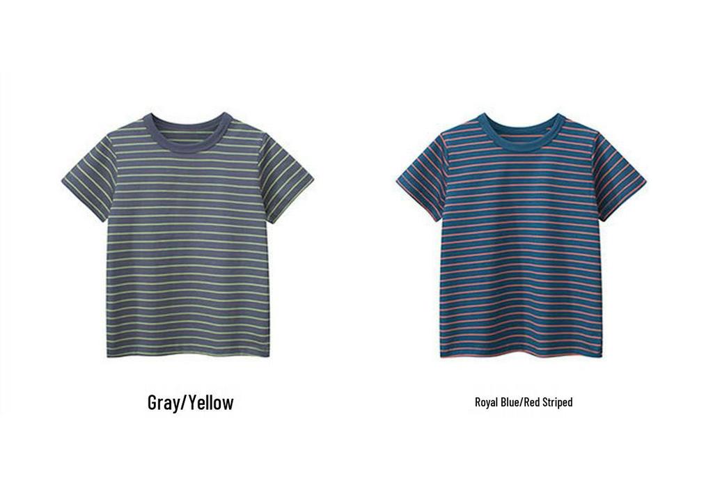 Cross-Border Summer 2025: Boys' Striped Short-Sleeve T-Shirt for Children