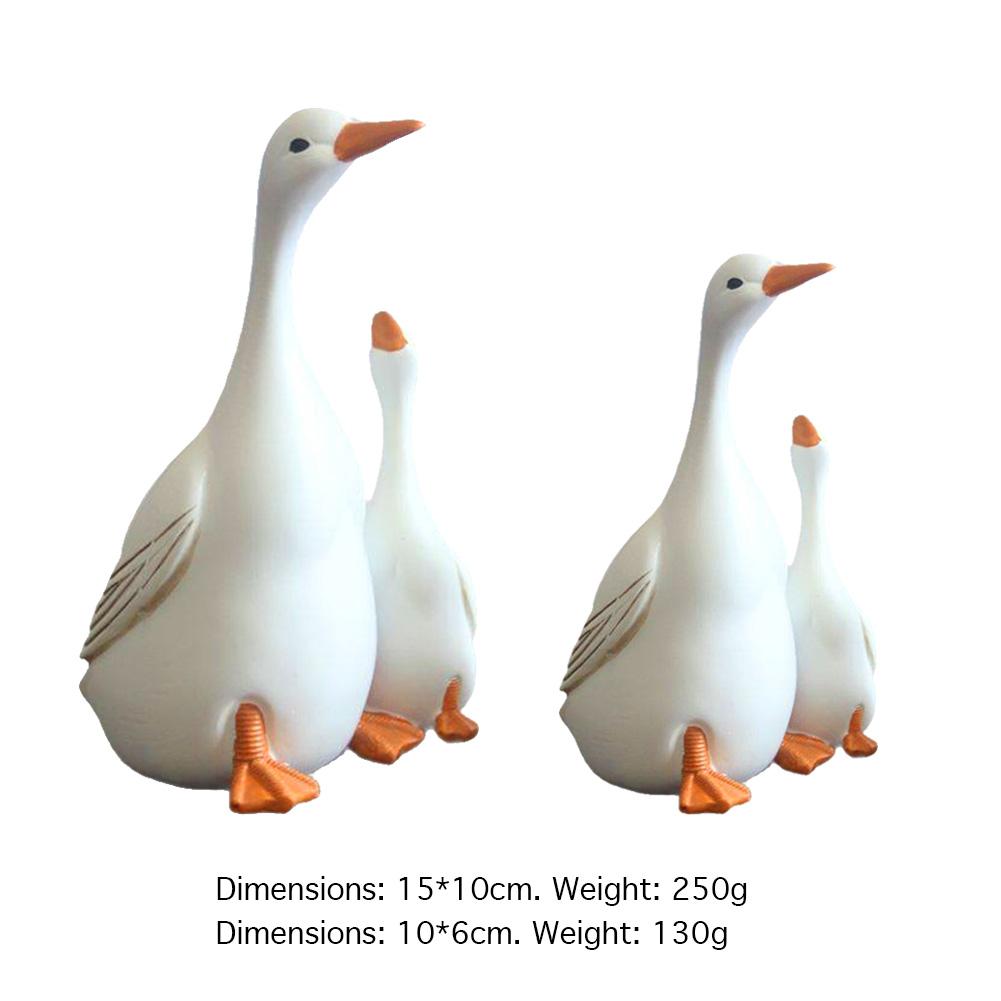 Resin Duck Statue Animal Figurine Little Animal Sculpture Ornament for Home Desk Office Patio and Lawn Garden Decor