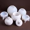 3D Christmas Ornaments Candle Jar Silicone Mold DIY Round Relief Snowflake Ball Storage Box Plaster Resin Craft Casting Molds