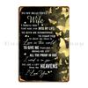 To My Beautiful Wife Yellow Butterfly N Metal Plaque Poster Club Pub Wall Decor Printing Pub Tin Sign Poster