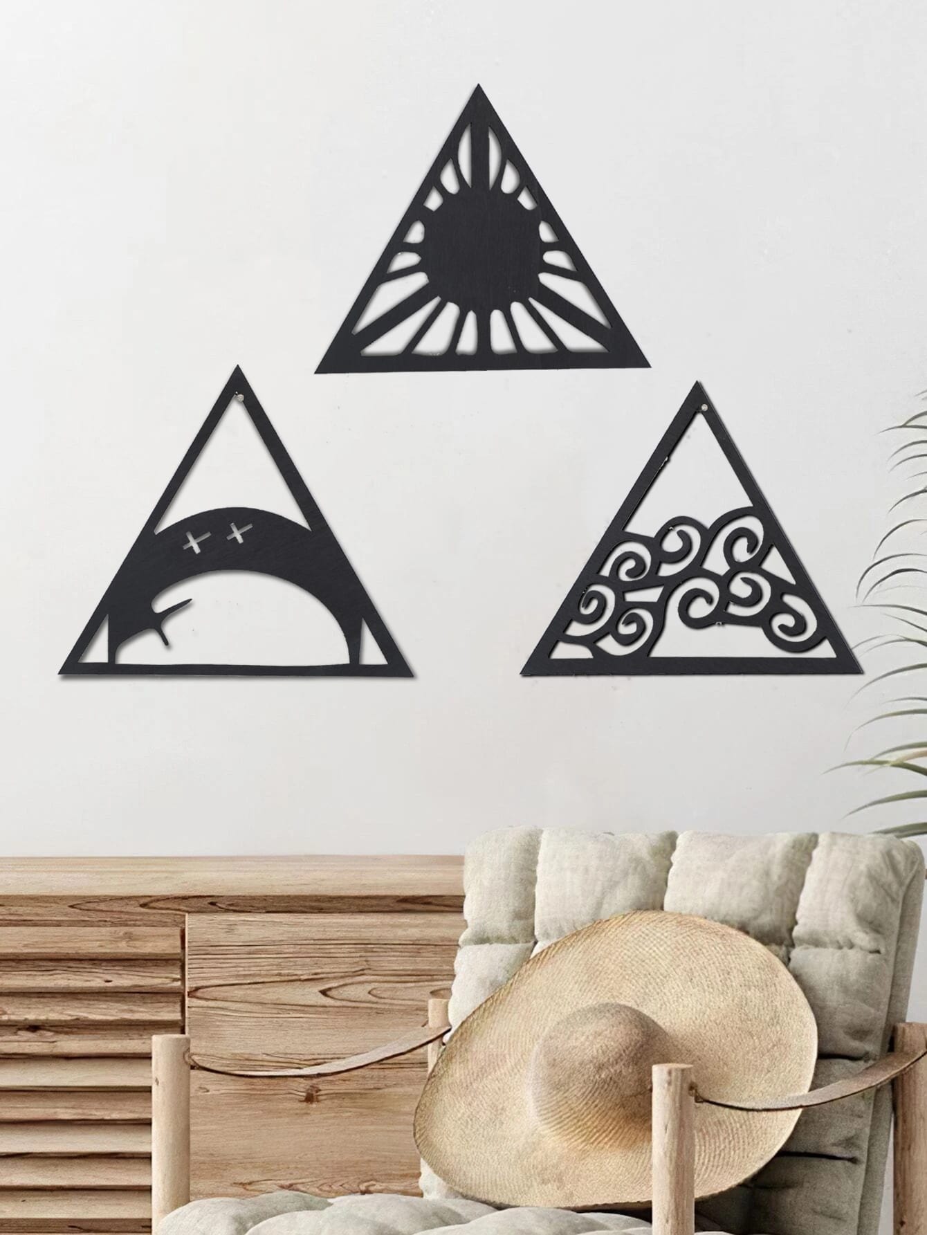 

4pcs Hollow Out Wood Decor Wall Hanging Study Decorations Living Room Home Decoration Wall Decor Crafts Art Home Decoration Gift