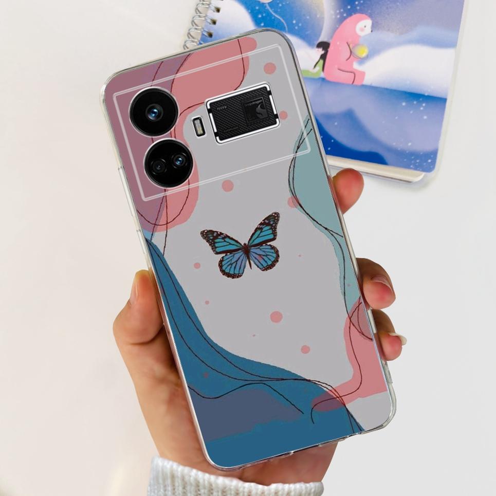Pro Realme GT5 Pouzdro Průhledné Silikonové Měkký TPU Kryt Pro OPPO Realme GT 5 RealmeGT5 Pouzdra Květinové Mramorové Želé Nárazník Coques