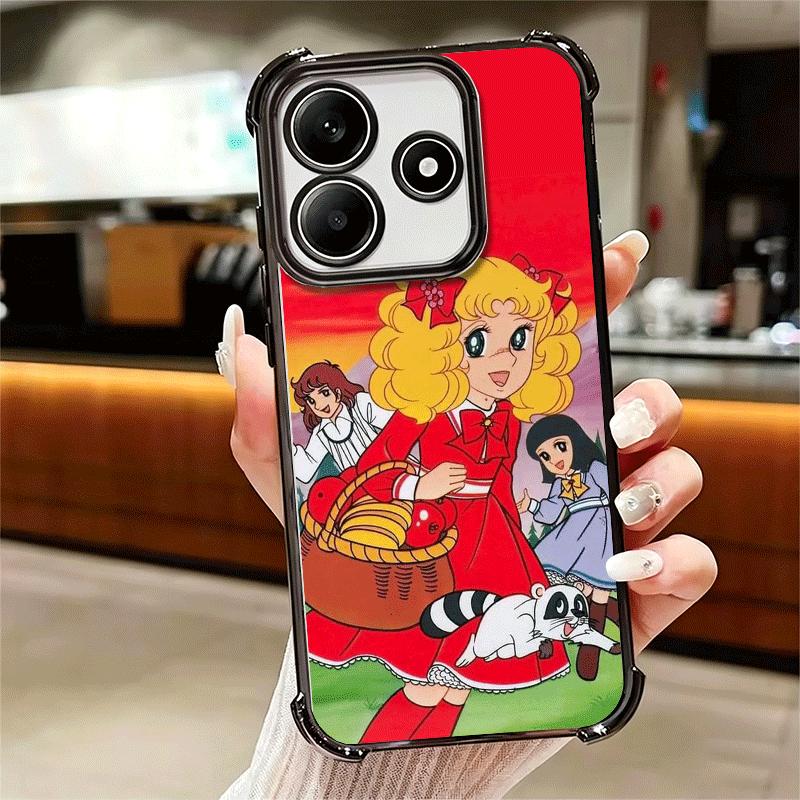 Candy 90s Cartoon Plating Phone Case For Xiaomi Redmi Note 14 15 Pro Plus 13 12 11 11S 11T 10 9S 9 5G Anti-Fall Airabag Cover