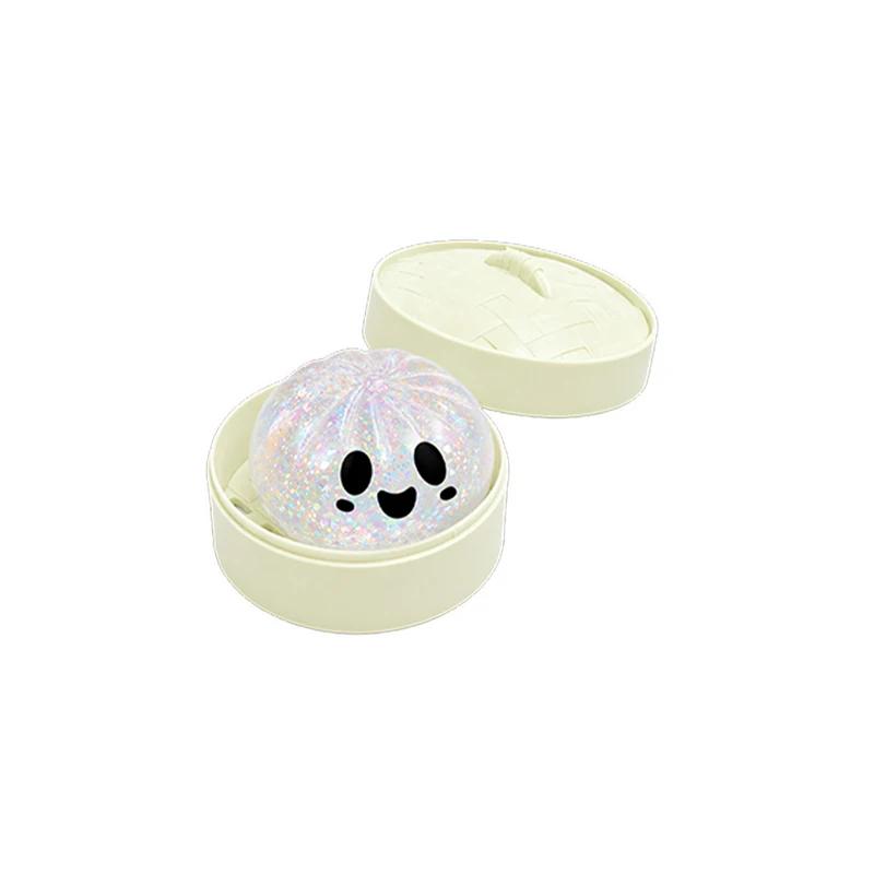 Cartoon Ghost Series Stress Relieving Toy Ghost Bun Soft, Slow, Elastic Squid Toy Clip Steamer Steamed Bun Squeezing Toy Gift