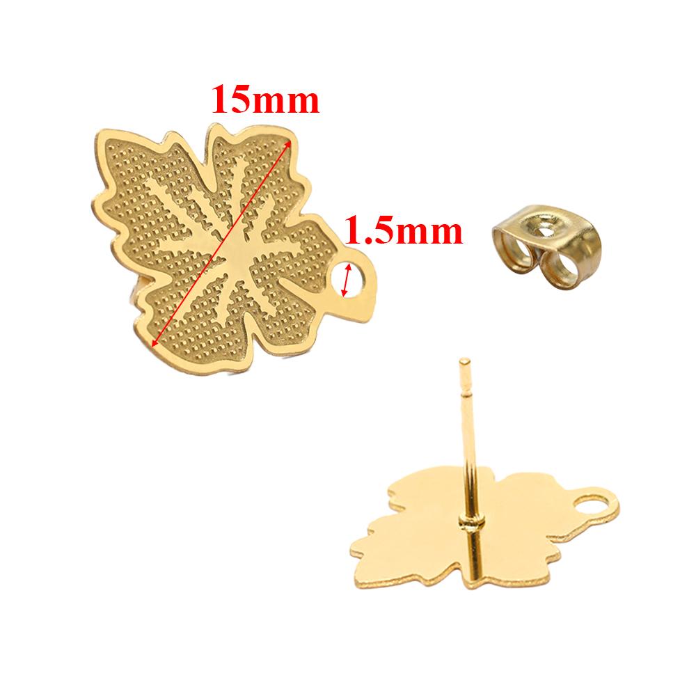 10pcs 304 Stainless Steel Hollow Flower Studs for DIY Drop Earrings Post Findings Jewelry Making Dangle Charms Connectors
