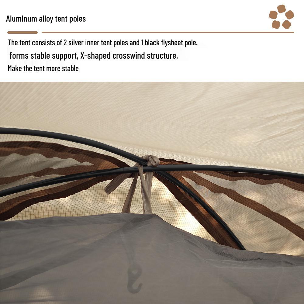 Cold-Proof Winter Camping Tent: Portable, Rainproof, Flame-Retardant, Sun-Protected, Large Tunnel Design with Rear Room