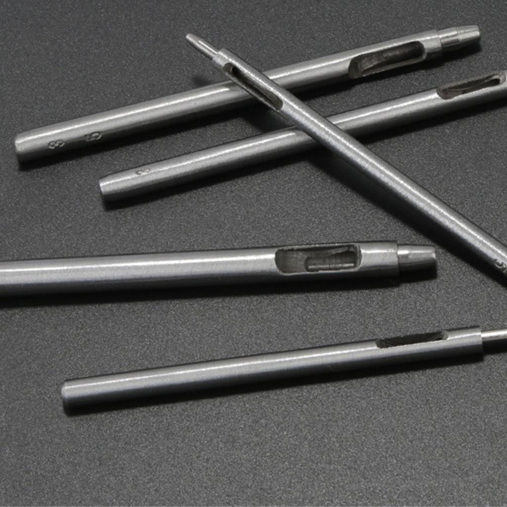 Leather Hole Punch Tool 0.5mm to 4mm Round Hole Puncher Stainless Steel Leather Craft Punching Tool for Belt Fabric