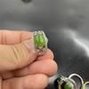 Women's Spinach Green Jade Ring with Vacuum Electroplating