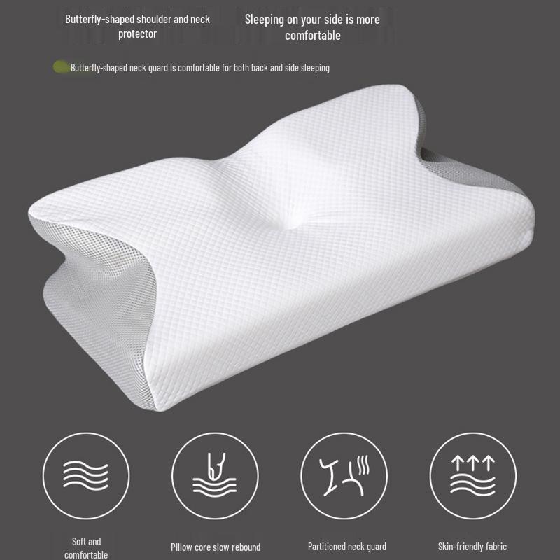 2026 Memory Foam Butterfly & Cow Horn Shaped Cervical Pillow for Travel