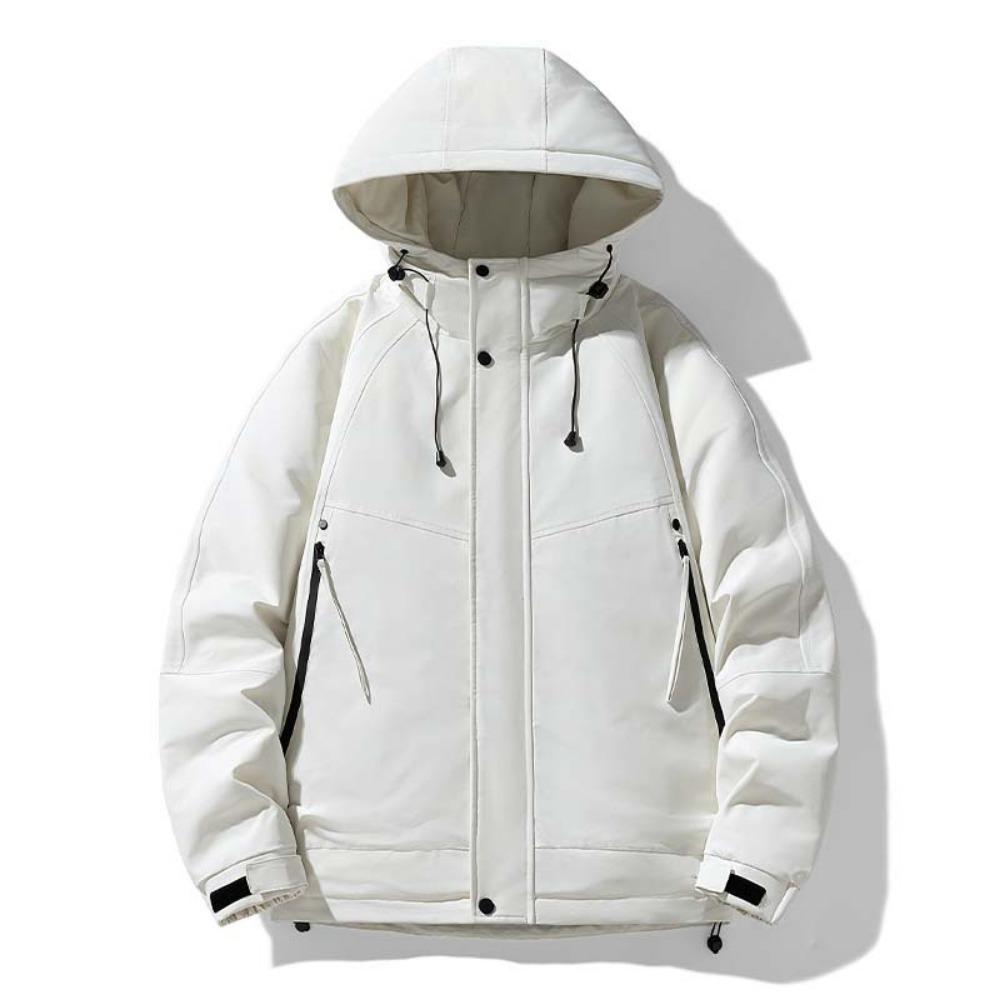 New Outdoor Windproof and Warm Thickened Hooded Winter Clothing Solid Color Tooling Jacket Down Jacket