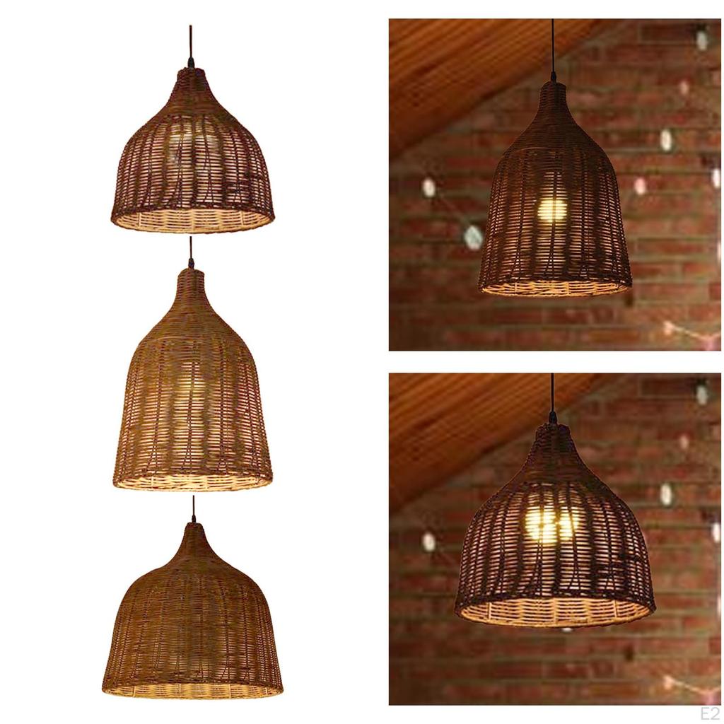 Pendant Light, E27 Hand Woven Ceiling Chandelier for Dining Room