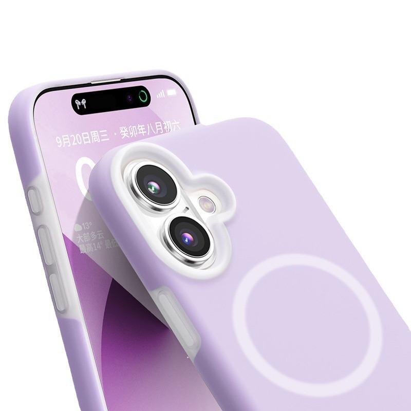 Applicable To IPhone 16 Mobile Phone Case Macaron Magnetic Liquid Silicone Jelly Apple 15 Anti-fall All-inclusive 14 Soft Case