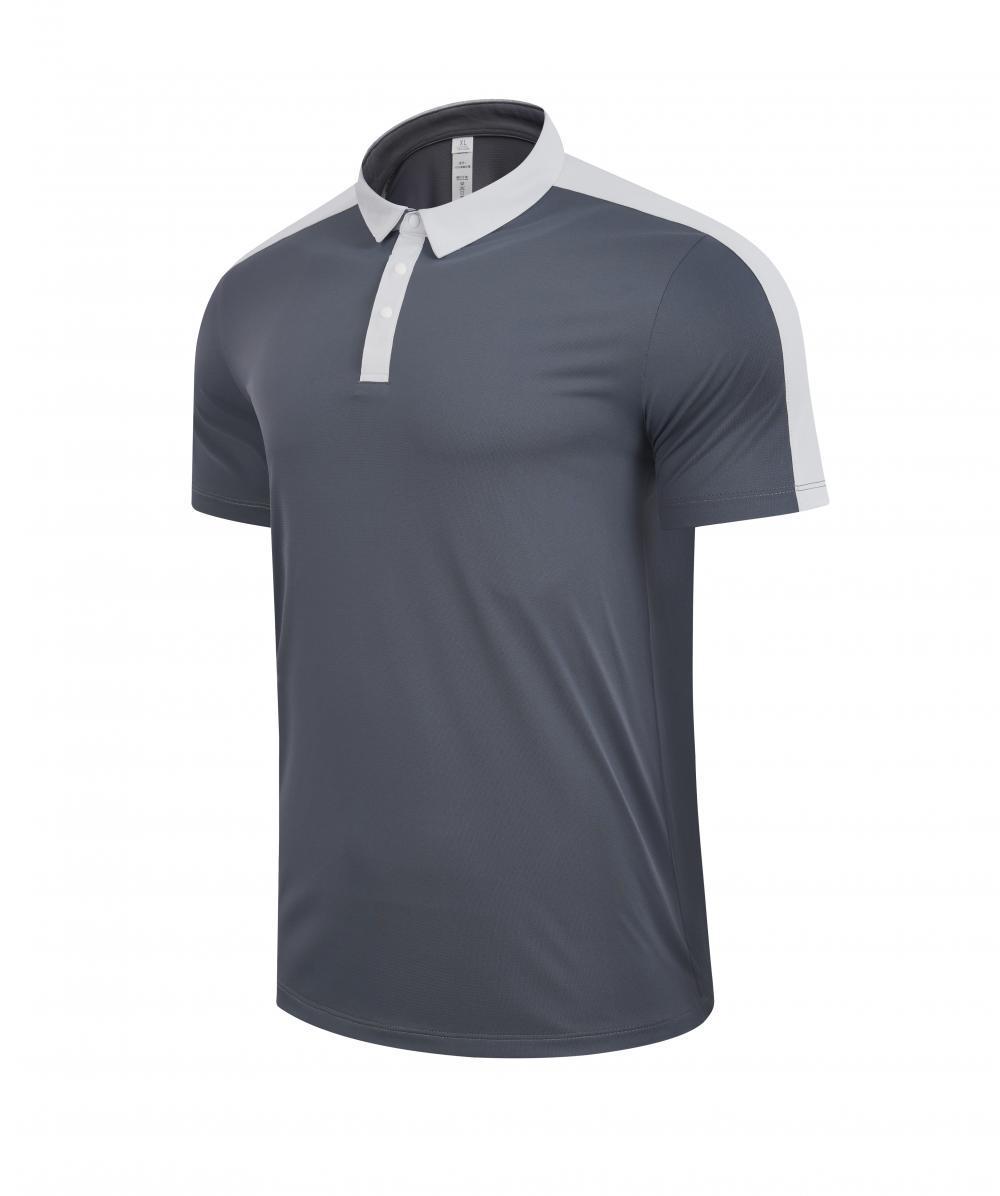 

2024 Поло-рубашка колор-блок на половину пуговиц с дышащим отложным воротником для гольфа и спорта XL